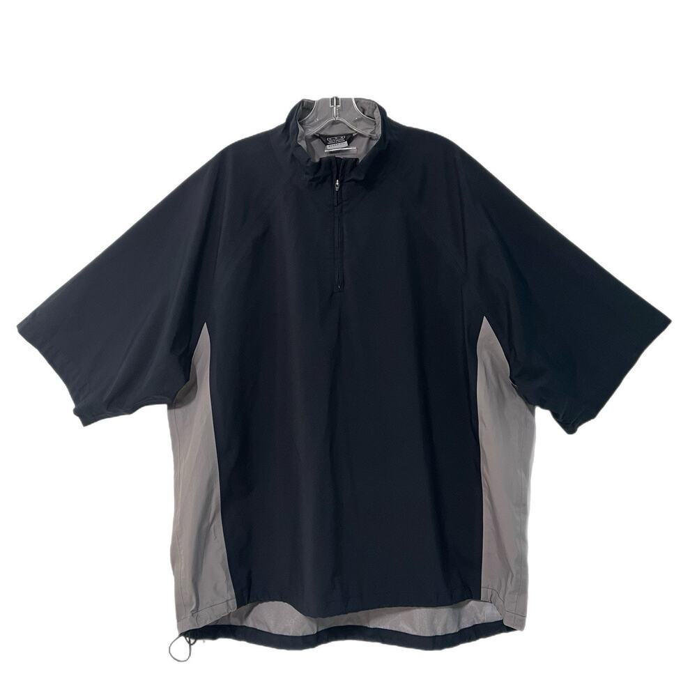 NIKE Golf Storm Fit Windbreaker Jacket XL Short Sleeve 1/2 Zip Pullover Black Gr